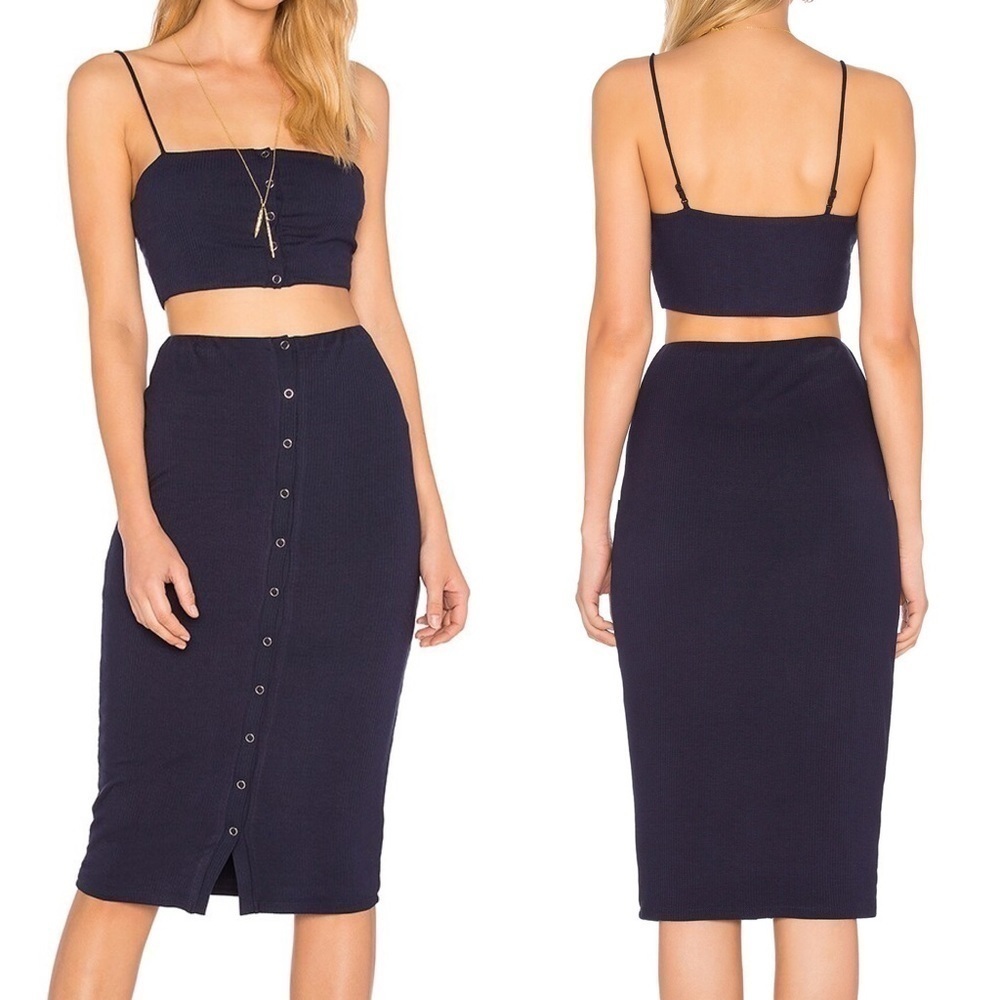 Revolve Privacy Please Goldman Tank and Hopewell Skirt Set in Navy Blue Sz M